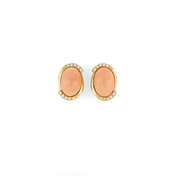 Earrings with pink coral