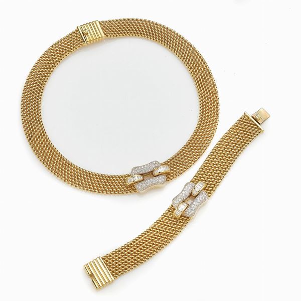Demi-parure with diamonds