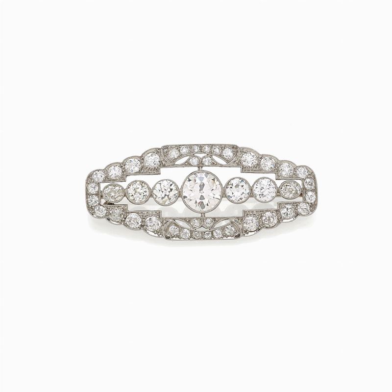 Spilla Belle Epoque Platino e Diamanti
