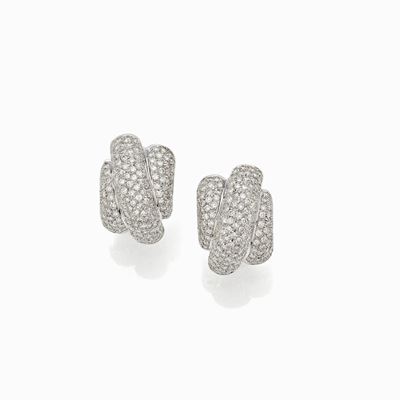 Orecchini Oro Bianco con Diamanti