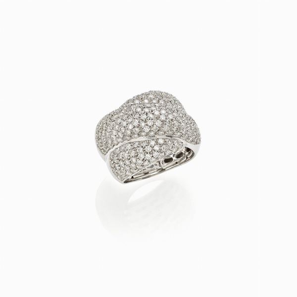 White gold ring with diamonds