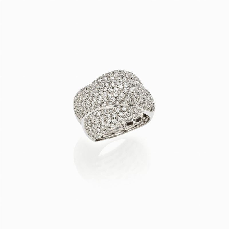 Anello Oro Bianco con Diamanti