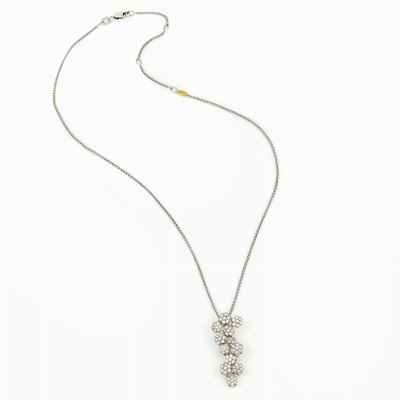 Collana con Pendente in Oro Bianco e Diamanti Re Carlo