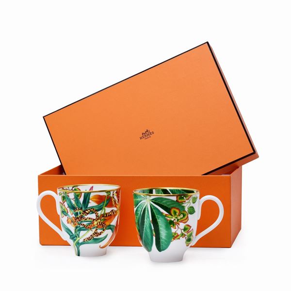 Hermes : Set of two Hermès mugs  - Auction GIOIELLI, OROLOGI E VINTAGE LUXURY GOODS - Faraone Casa d'Aste
