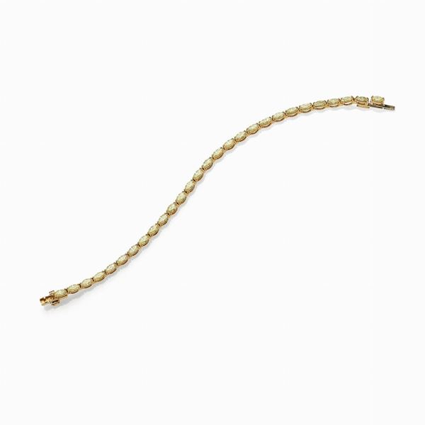 Bracciale tennis con diamanti fancy yellow   - Asta GIOIELLI, OROLOGI E LUXURY GOODS - Faraone Casa d'Aste
