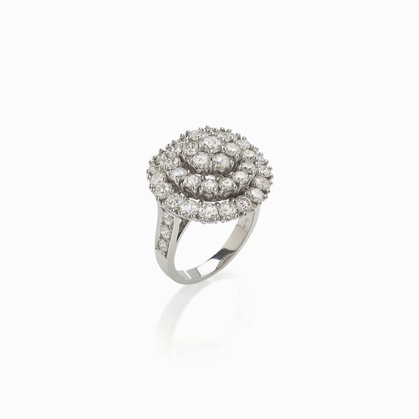 White gold ring with diamonds