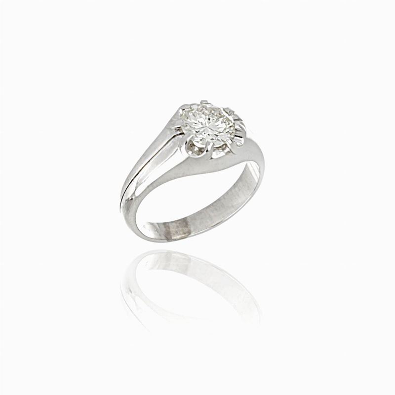 Anello in Oro Bianco con Diamante