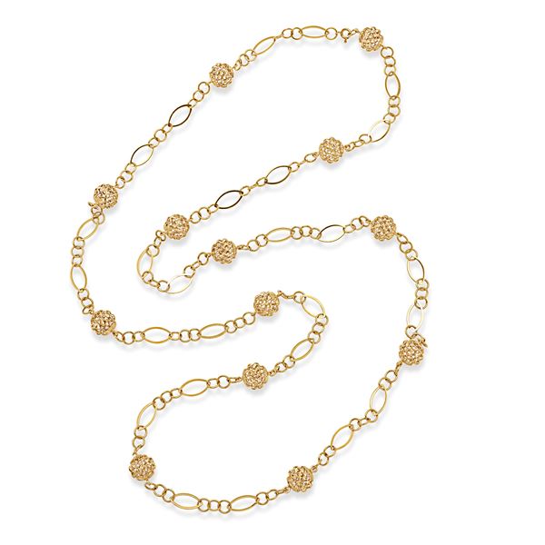 Necklace in yellow gold with boule