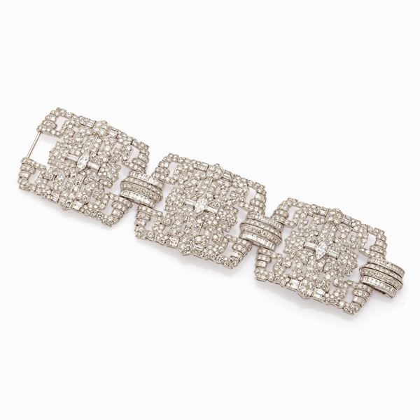 Art Decò platinum bracelet with diamonds