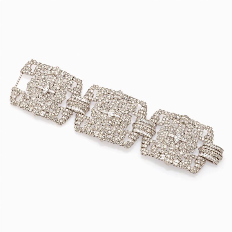 Bracciale II Decò in Platino e Diamanti