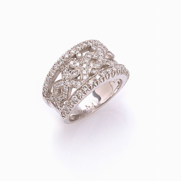 White gold ring with diamonds