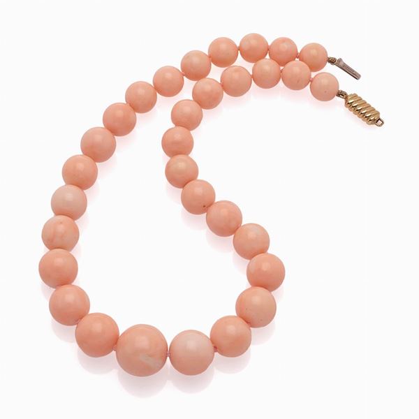 Collana corallo peau d'ange  - Asta GIOIELLI, OROLOGI E LUXURY GOODS - Faraone Casa d'Aste