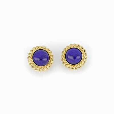 Orecchini in Oro Giallo con Lapislazzuli Cabochon