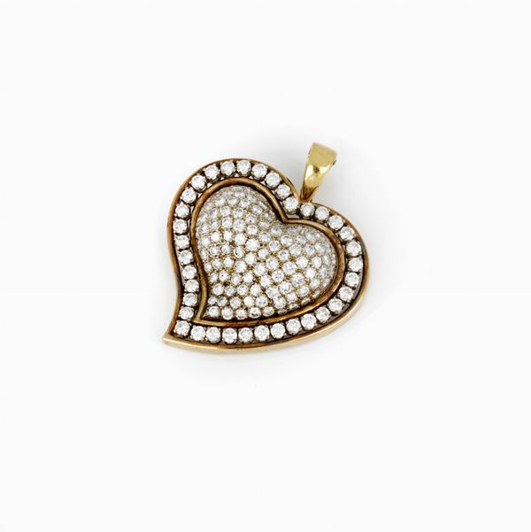 Ciondolo a cuore con diamanti  - Asta GIOIELLI, OROLOGI E LUXURY GOODS - Faraone Casa d'Aste