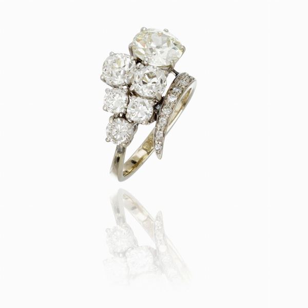 Platinum ring with diamonds