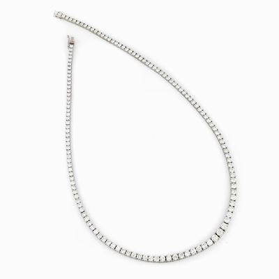 Collana Tennis Oro Bianco e Diamanti