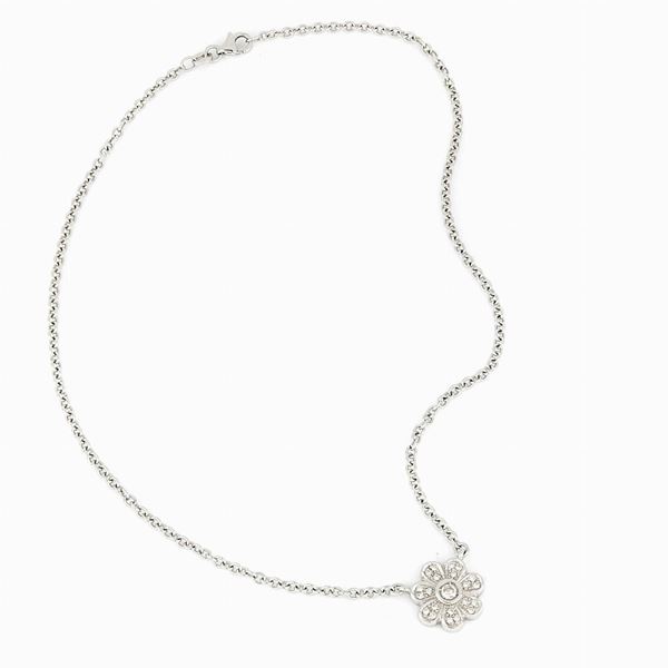 Collana con fiore diamanti  - Auction GIOIELLI E OROLOGI - Faraone Casa d'Aste