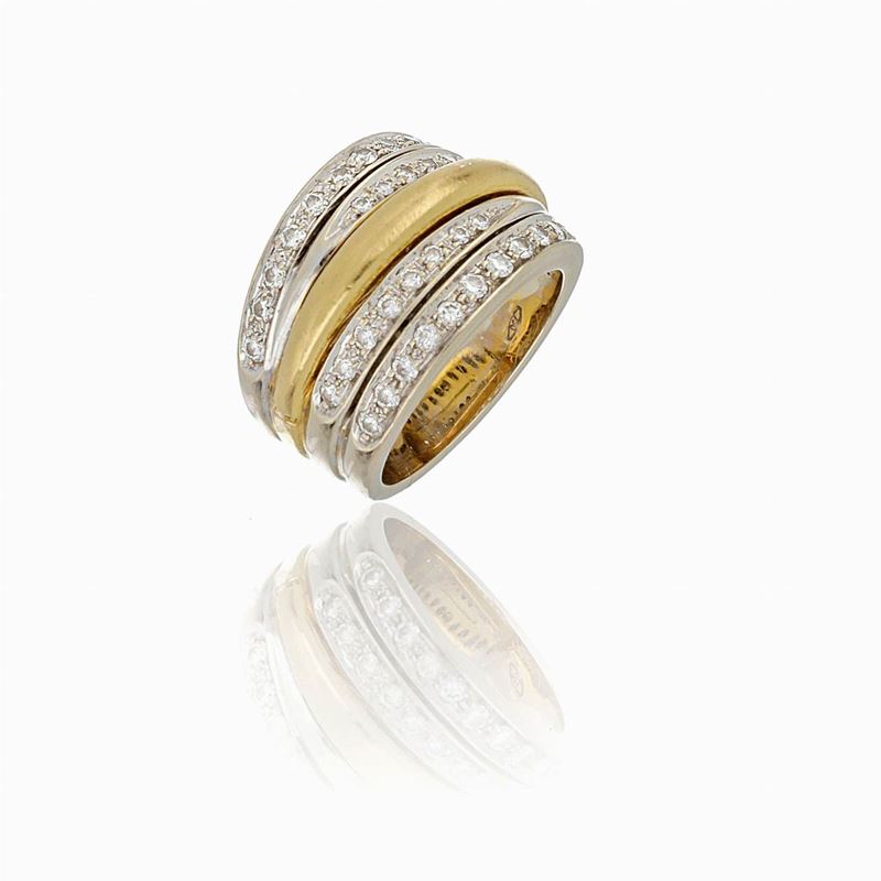 Anello Pomellato Oro Giallo e Bianco e Diamanti
