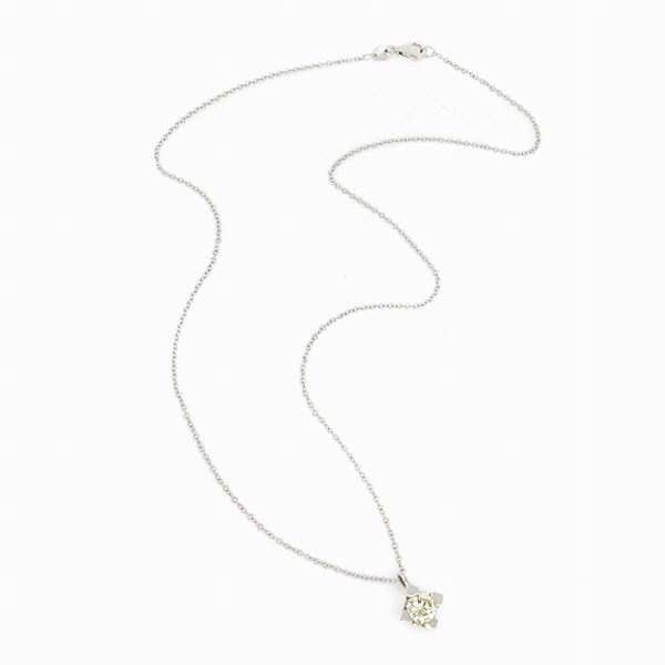 Collana oro bianco e diamante