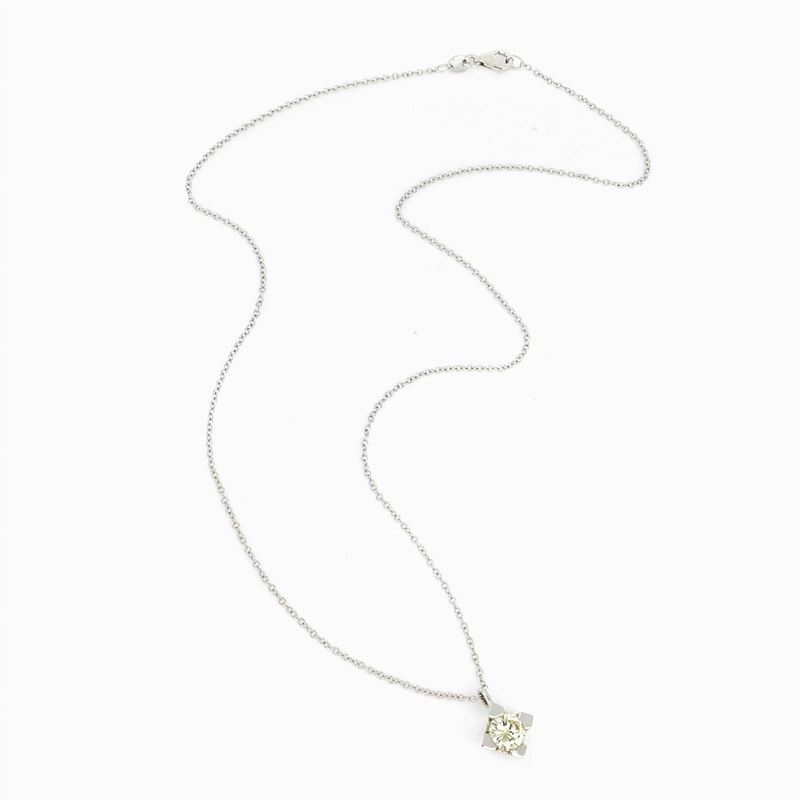Collana Oro Bianco e Diamante