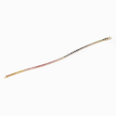 Bracciale Tennis Oro Rosa e Zaffiri Multicolor