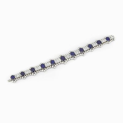 Bracciale Platino Zaffiro e Diamanti