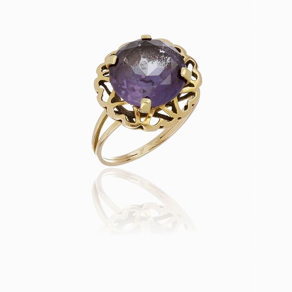 Anello corindone sintetico viola