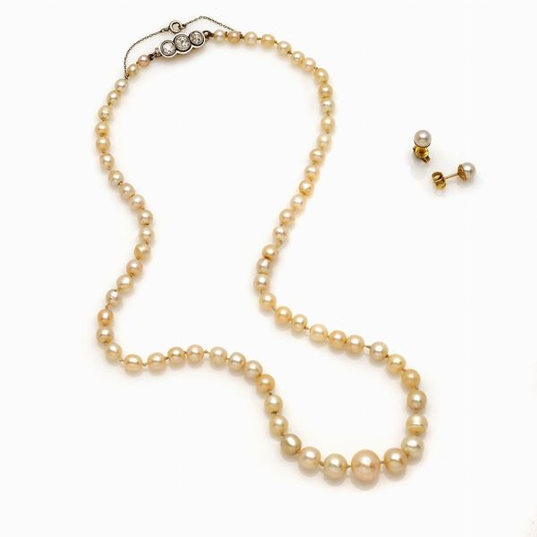Demi parure collana e orecchini con perle