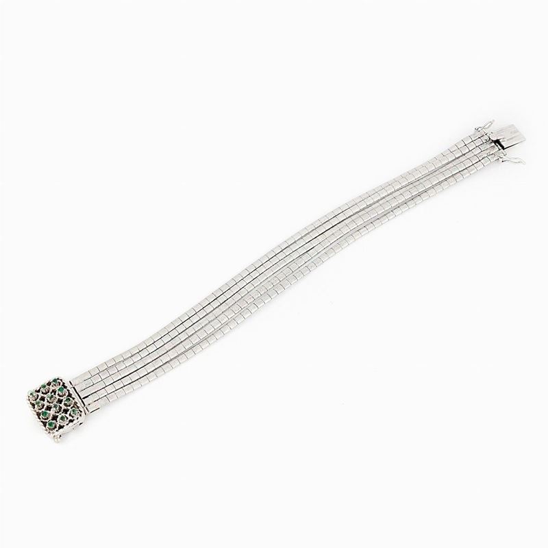 Bracciale Oro Bianco Fermezza Smeraldi