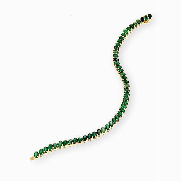 Emeralds gold bracelet  - Auction GIOIELLI E OROLOGI - Faraone Casa d'Aste