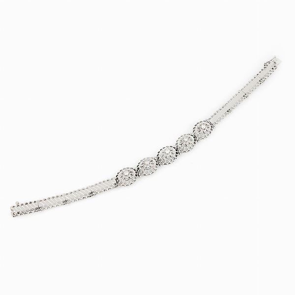 Bracciale oro bianco e diamanti