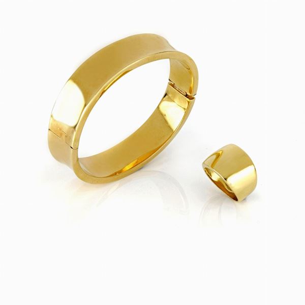 Bracciale e anello oro giallo