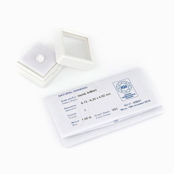 Diamante sciolto 1 ct con report IGI  - Asta GIOIELLI E OROLOGI - Faraone Casa d'Aste