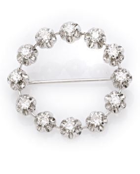 Spilla oro bianco e diamanti