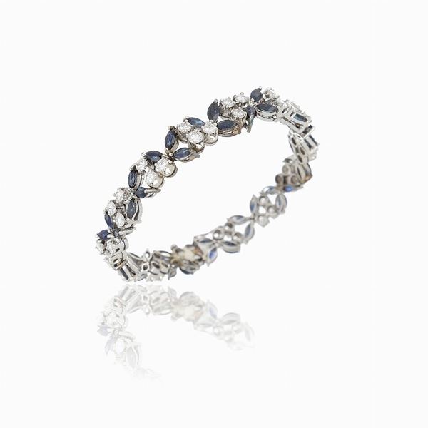 Diamond sapphire bracelet  - Auction GIOIELLI, OROLOGI E VINTAGE LUXURY GOODS - Faraone Casa d'Aste