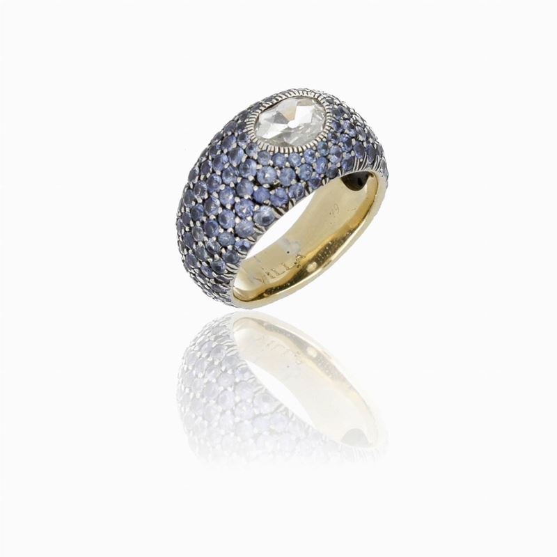 Anello Zaffiri e Diamanti