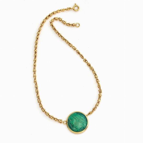 Collana oro e giada