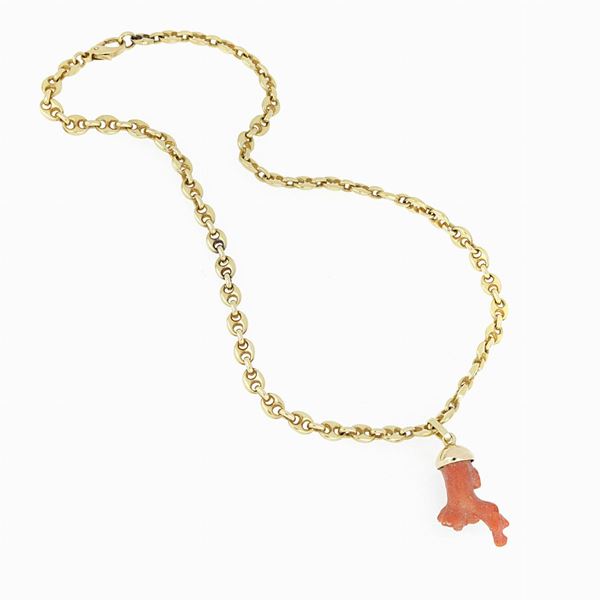 Collana oro e corallo