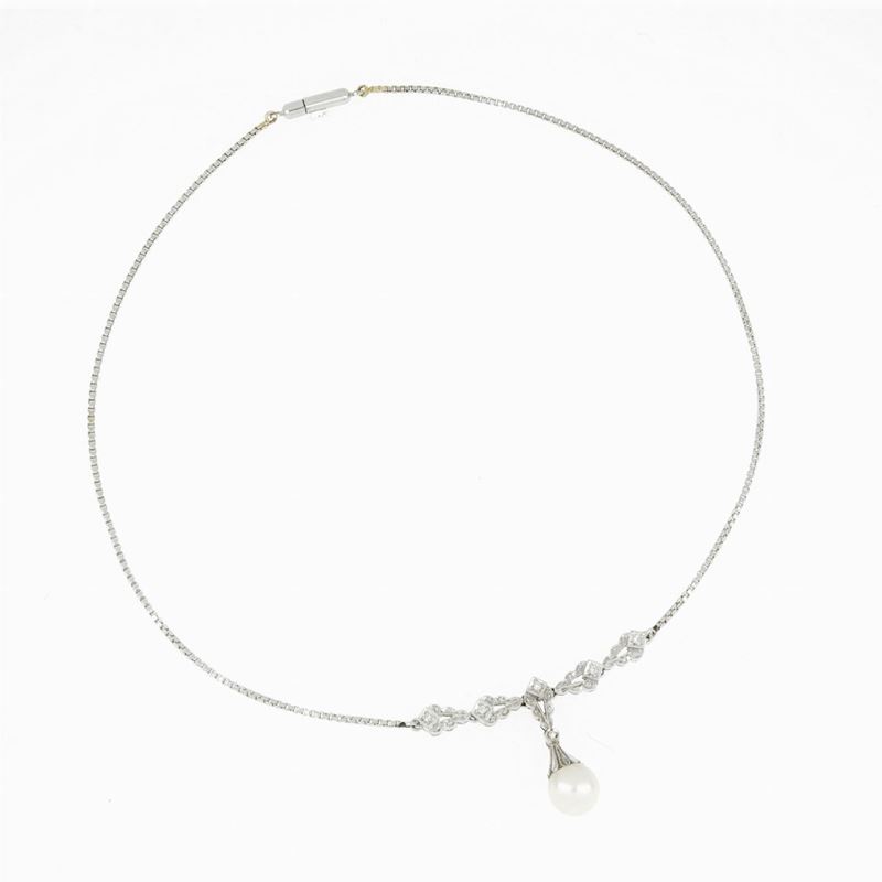 Collana Oro, Diamanti e Perle