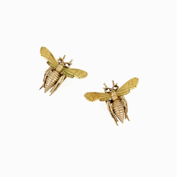 Lotto composto da 2 spille Api  - Auction GIOIELLI E OROLOGI - Faraone Casa d'Aste