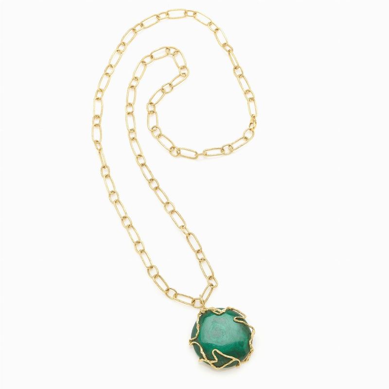 Sautoir in Oro e Malachite