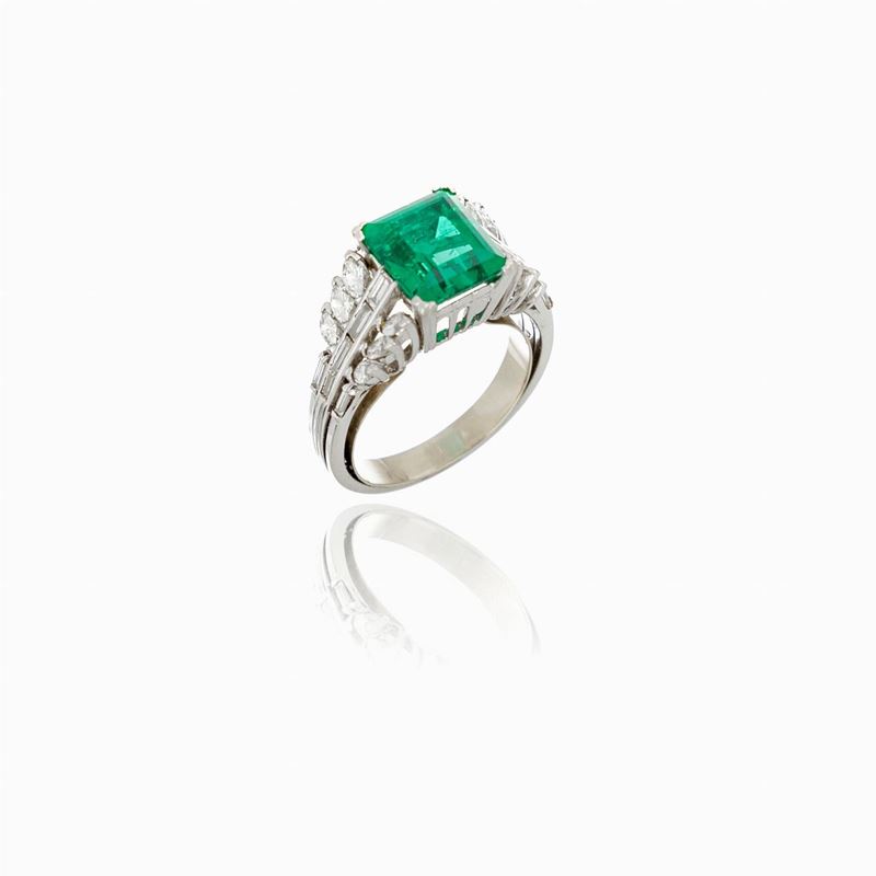 Anello Diamanti Smeraldi