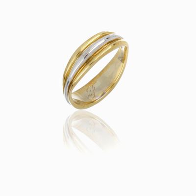 Anello Faraone Oro Bianco e Giallo