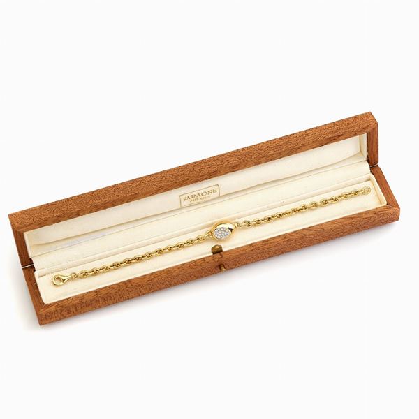 Faraone : Bracciale oro giallo e diamanti Faraone con scatola  - Auction GIOIELLI E OROLOGI - Faraone Casa d'Aste