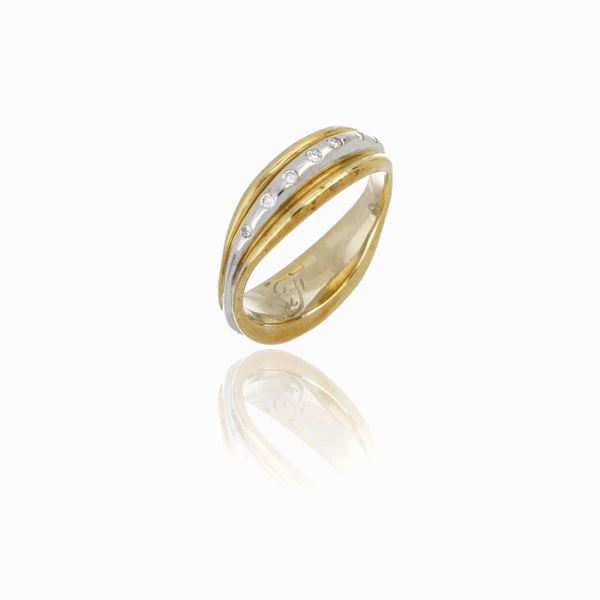 Faraone - Anello Faraone oro bianco, giallo e diamanti