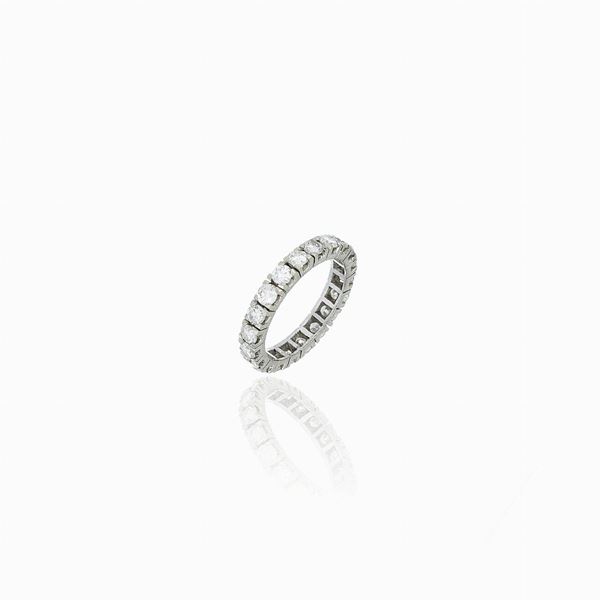 Fedina oro bianco e diamanti  - Asta GIOIELLI E OROLOGI - Faraone Casa d'Aste