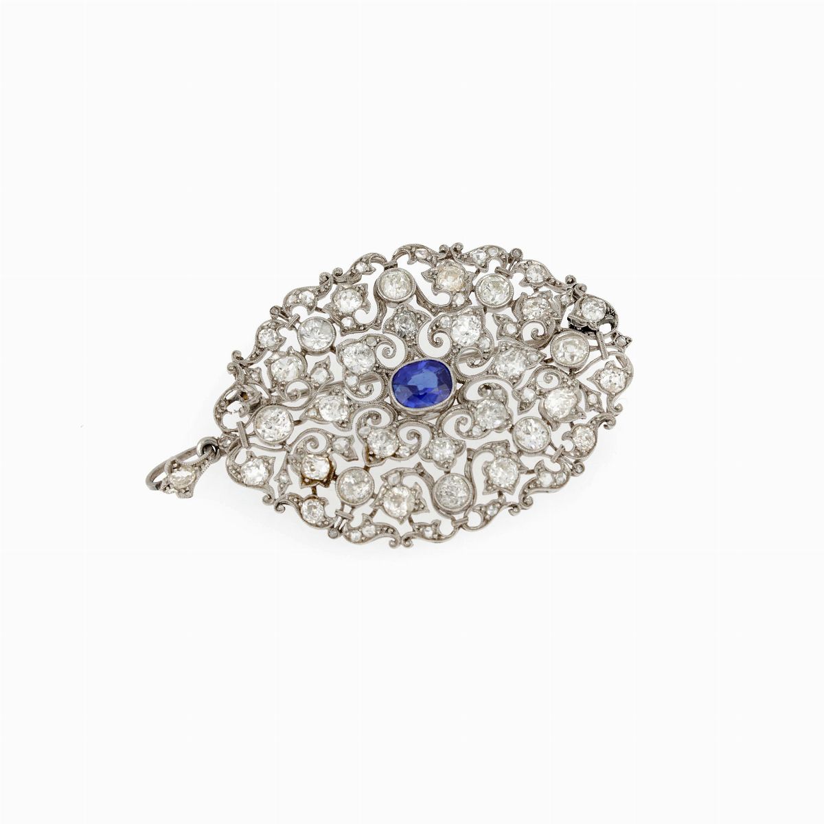 Pendente Platino Diamanti Zaffiro