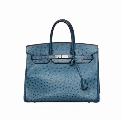 Hermès Birkin 35 Struzzo Bleu Du Roi