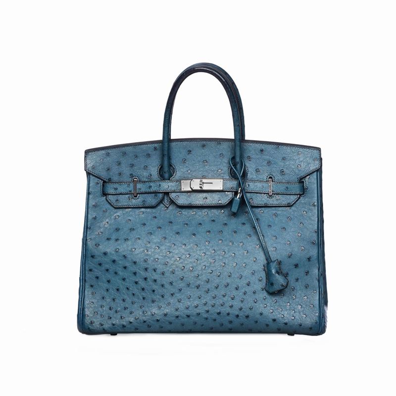 Hermes - Hermès Birkin 35 Struzzo Bleu Du Roi