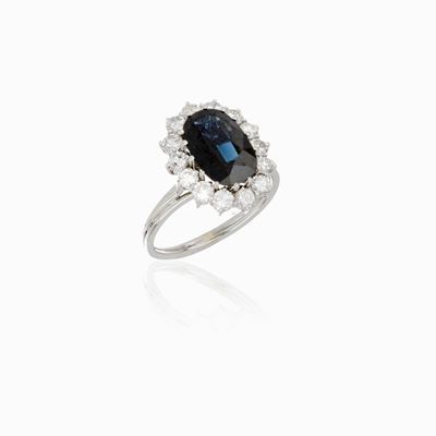 Anello Oro Diamanti e Zaffiro